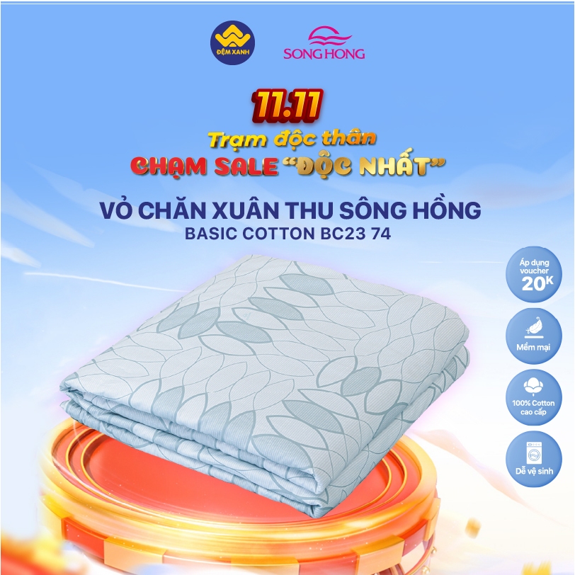 Vỏ chăn xuân thu Sông Hồng Basic cotton mẫu mới 2023-2024