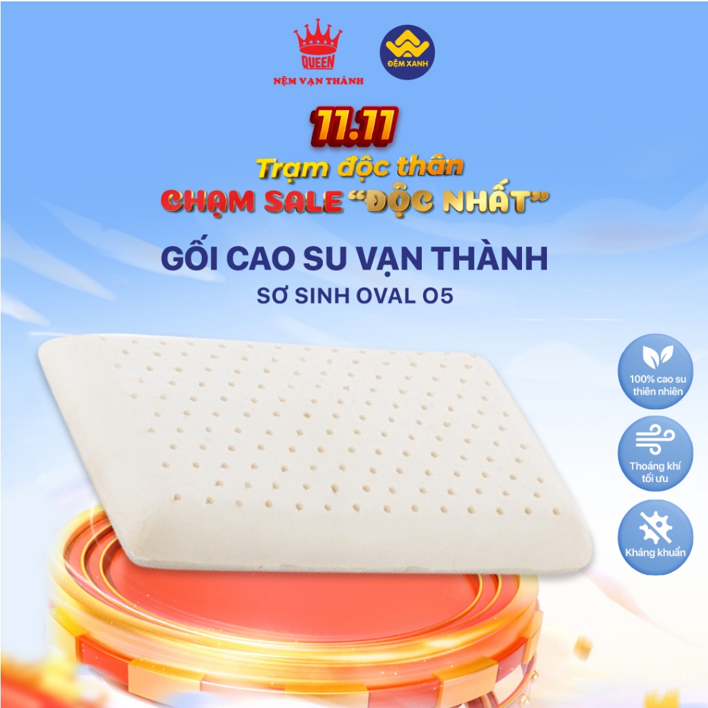 Gối cao su Vạn Thành Sơ Sinh Oval O5