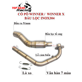 Cổ Pô Winner Winner X Sonic Bầu Tổ Ong 32 - 51mm inox 304 Lắp NHƯ ZIN <TOPGEAR>