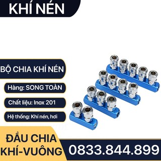 Đầu Vuông Chia Nhánh 2 & 3 Nối Ren Trong 13 Nối Nhanh Trục Ổ Bi Lắp Dây Hơi Khí Nén - Khớp Nối Ổ Bi, Quick Air Adaptor
