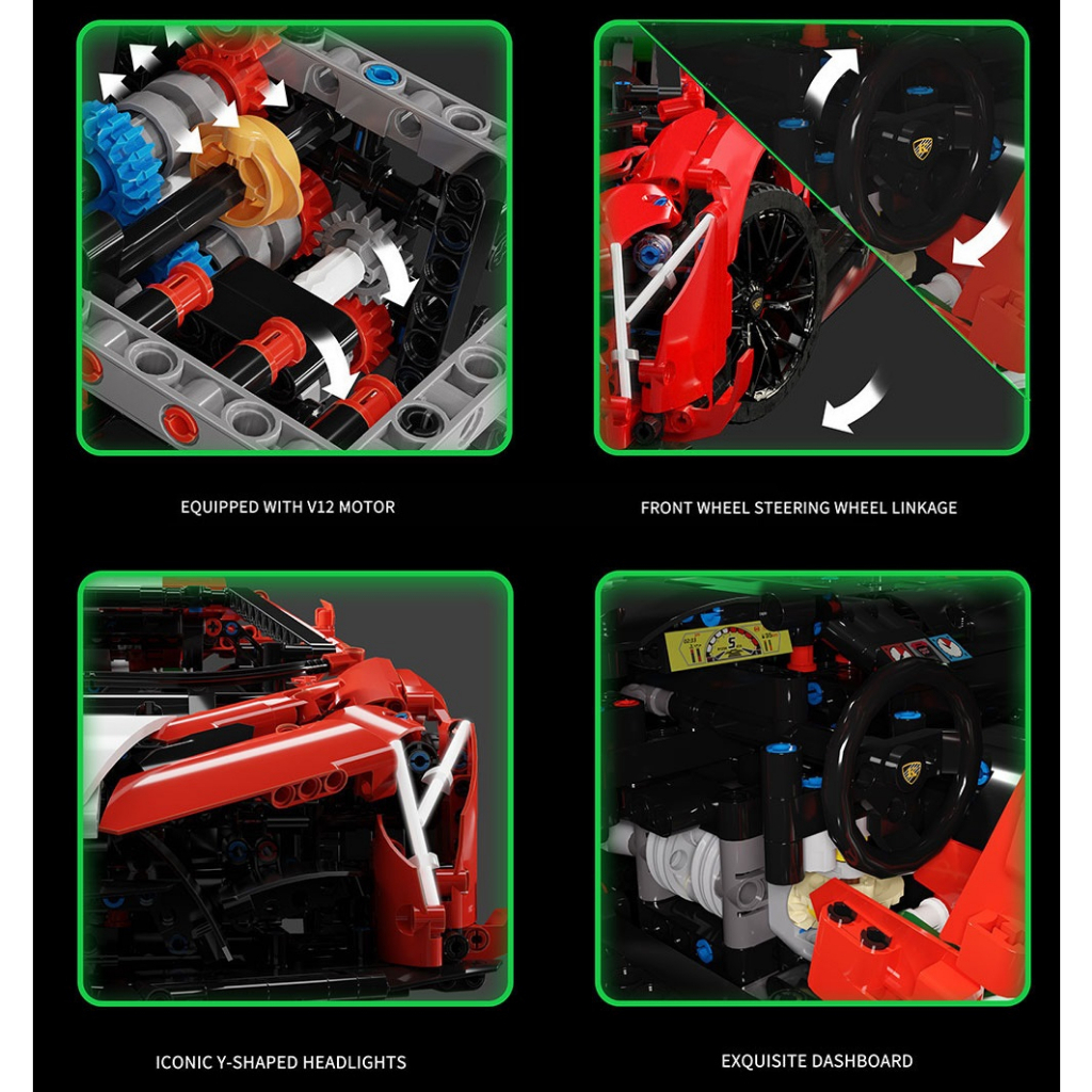 Nonlego Technic Mô Hình Xe Lambo Veneno 10222 Và 10222B  Tỷ Lệ 1:8 Đồ Chơi Lắp Ráp 3611 Pcs Fullbox