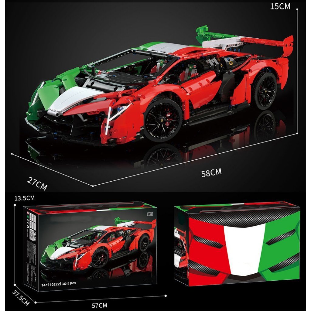 Nonlego Technic Mô Hình Xe Lambo Veneno 10222 Và 10222B  Tỷ Lệ 1:8 Đồ Chơi Lắp Ráp 3611 Pcs Fullbox