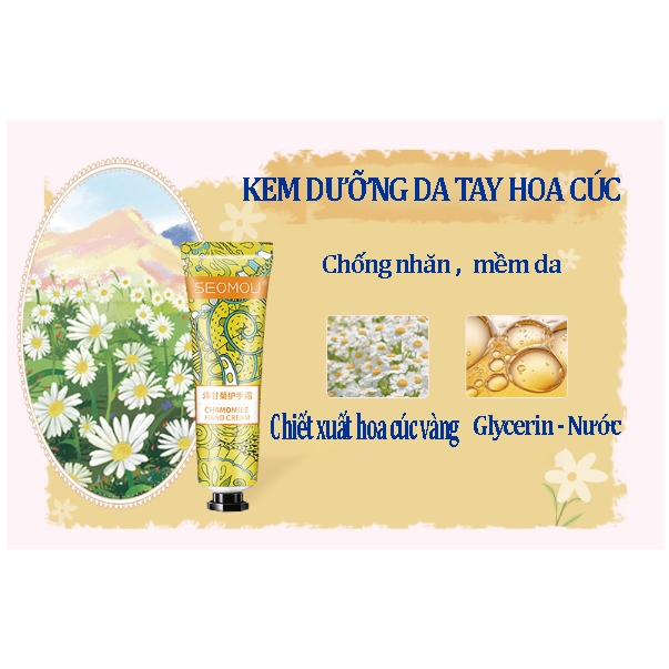 SET QUÀ TẶNG HỘP 5 TUÝP Kem dưỡng da tay SEOMOU dưỡng ẩm chống khô da hàng nội địa Trung Bigsalemart M33