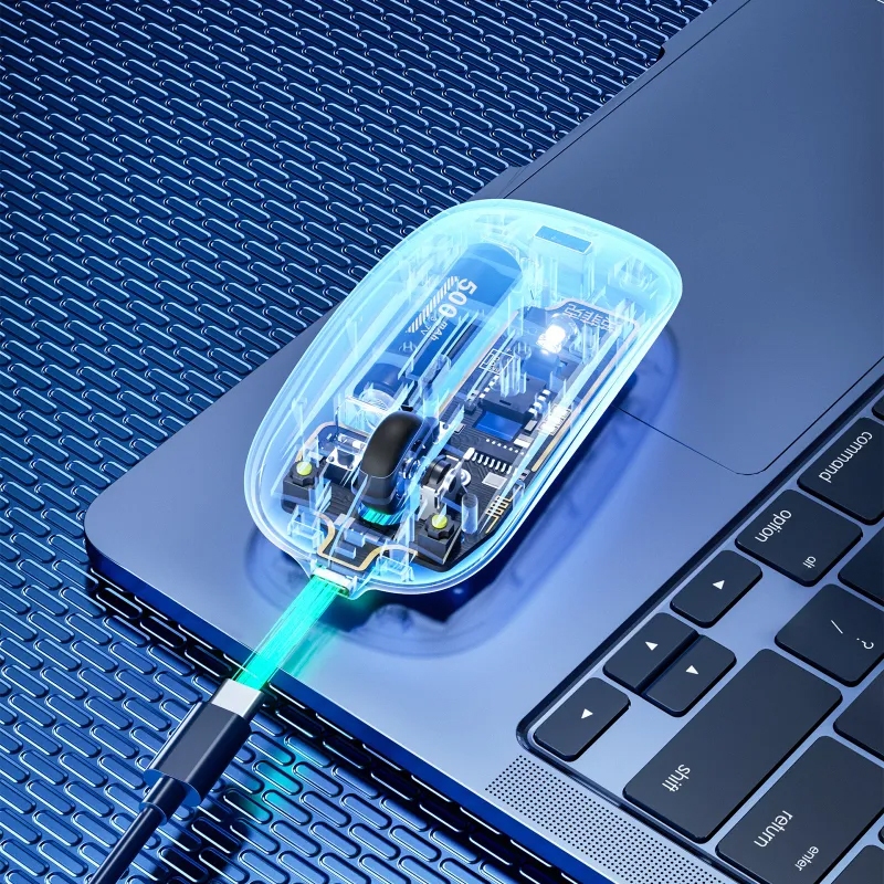 Chuột trong suốt không dây wireless NTC INPHIC X5 silent không tiếng click - dùng pin sạc