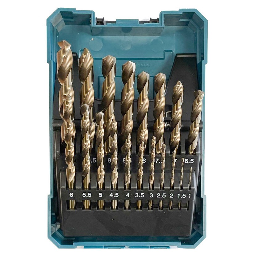 Bộ mũi khoan Inox, sắt, thép chuôi tròn Makita D-67561- 19 chi tiết