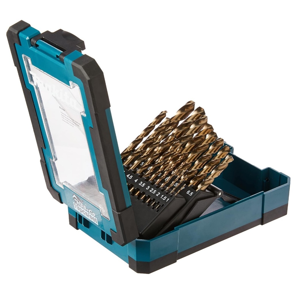 Bộ mũi khoan Inox, sắt, thép chuôi tròn Makita D-67561- 19 chi tiết