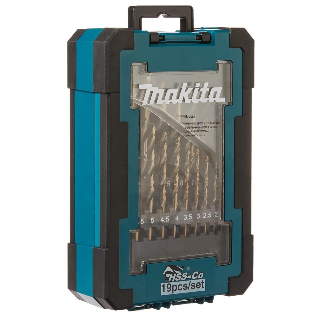 Bộ mũi khoan Inox, sắt, thép chuôi tròn Makita D-67561- 19 chi tiết