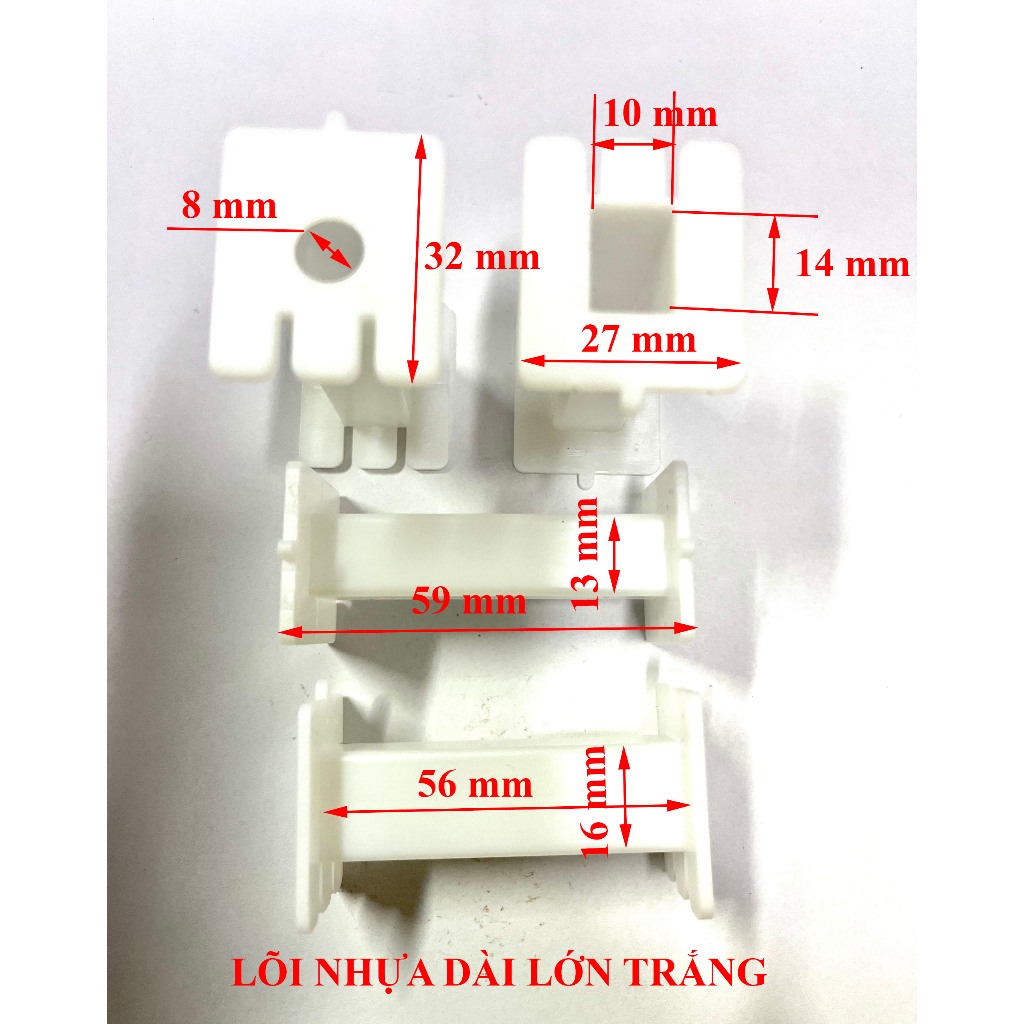 Combo 10 lõi nhựa dài lớn trắng + 700gr Fe sắt hình chữ I_quấn cuộn cảm phân tần loa