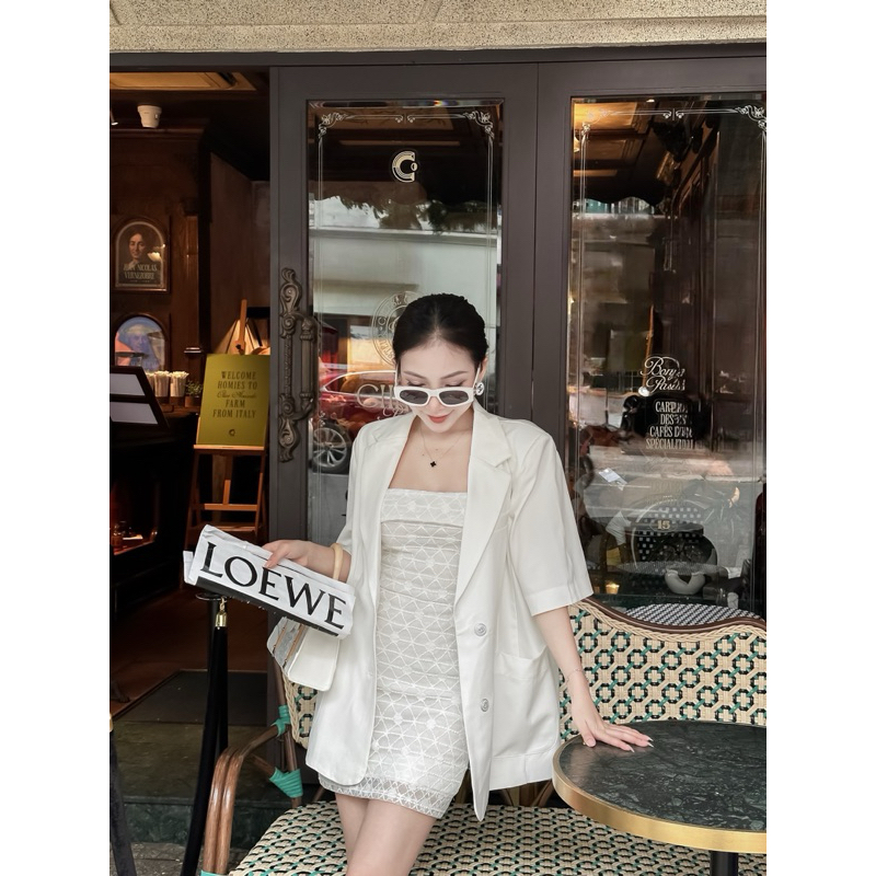 ĐẦM REN 2 DÂY + ÁO VEST - J05210