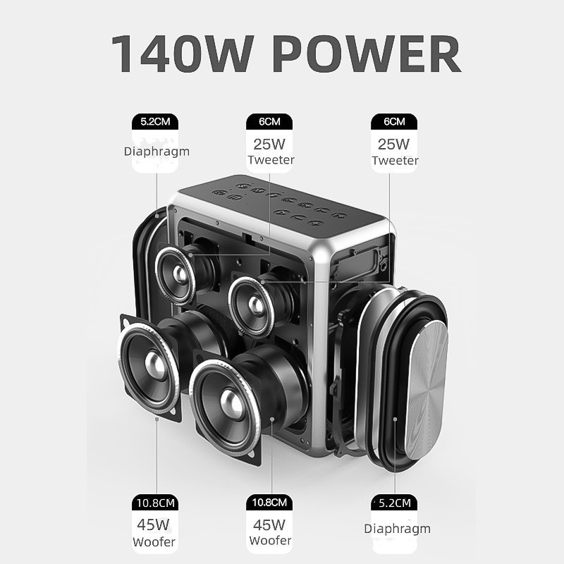 Loa Karaoke Bluetooth 5.2 Xdobo King Max Công Suất 140W, Chống Nước IPX6, 2 míc Hát Karaoke