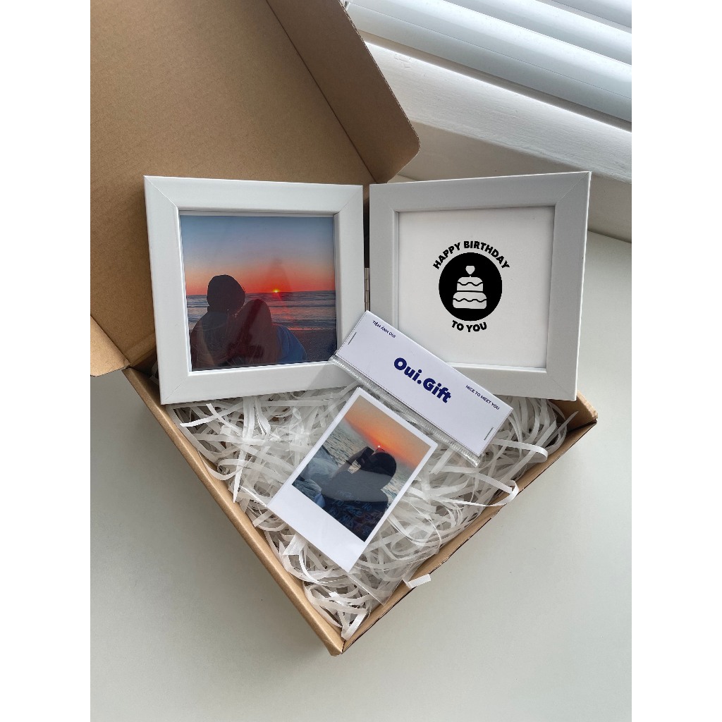 Khung Ảnh In Đôi Mini TWIN FRAME Kèm In Ảnh Theo Yêu Cầu  Oui Gift