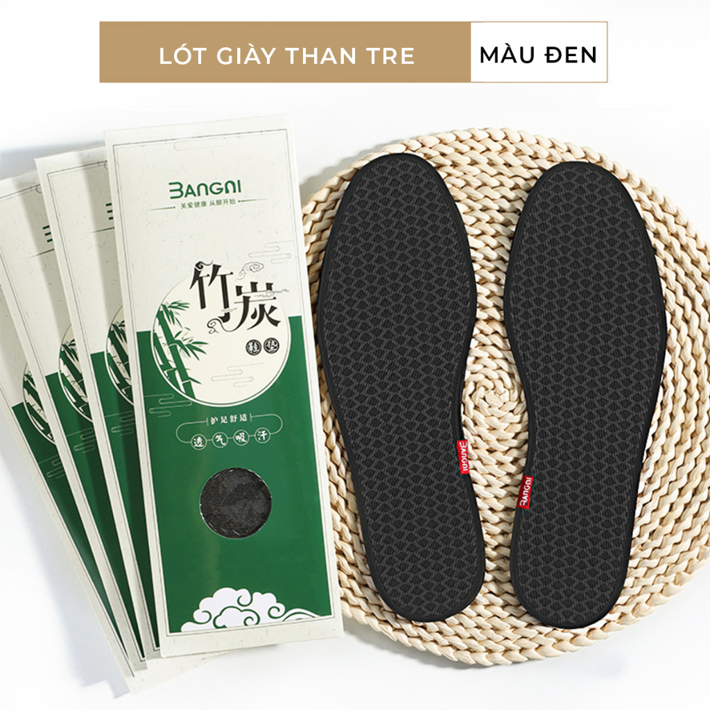 Lót giày than tre khử mùi thoáng khí thấm hút mồ hôi hút ẩm cao cấp LGTT29