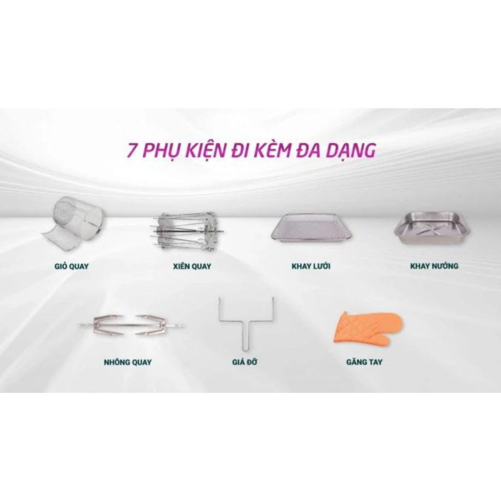 Nồi chiên không dầu đa năng Mutosi MF-99D, dung tích 12L, màn hình cảm ứng, bảo hành 24 tháng