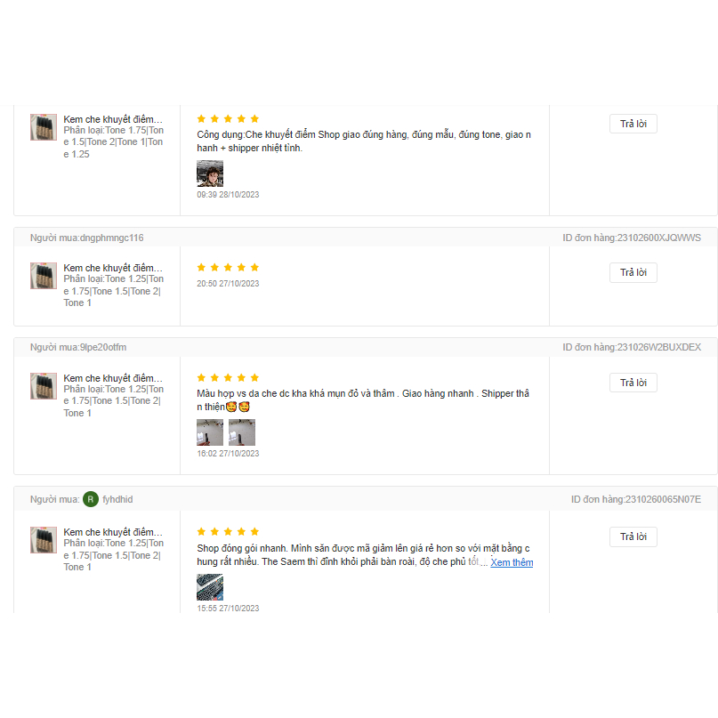 Kem che khuyết điểm The Saem Cover Perfection Tip Conceale, kem che khuyết điểm tone 1, 1.25, 1.5, 1.75, 2.0