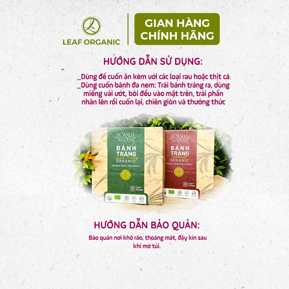 Bánh tráng hữu cơ Hoa Sữa 200gr