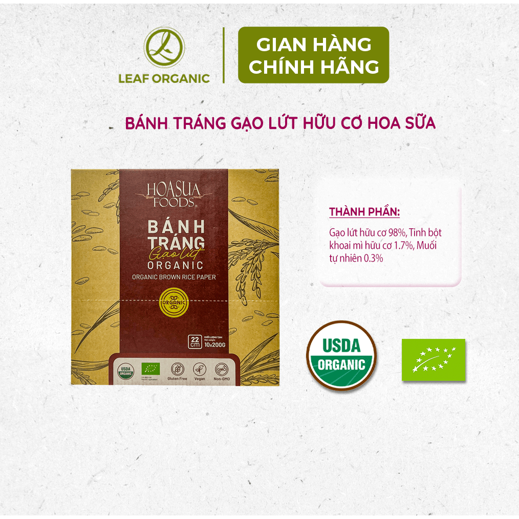 Bánh tráng hữu cơ Hoa Sữa 200gr