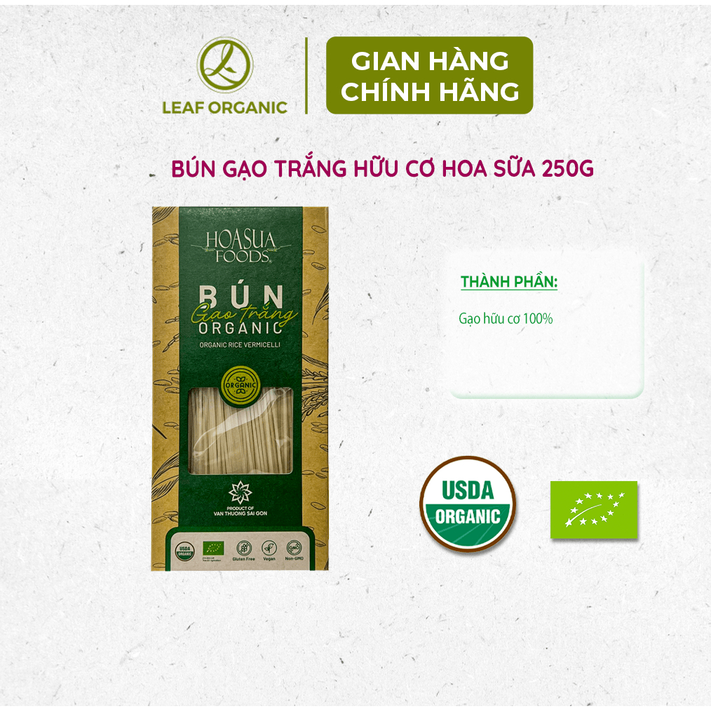 Bún gạo hữu cơ Hoa Sữa 250g Sợi mềm dai, không bị nhũn