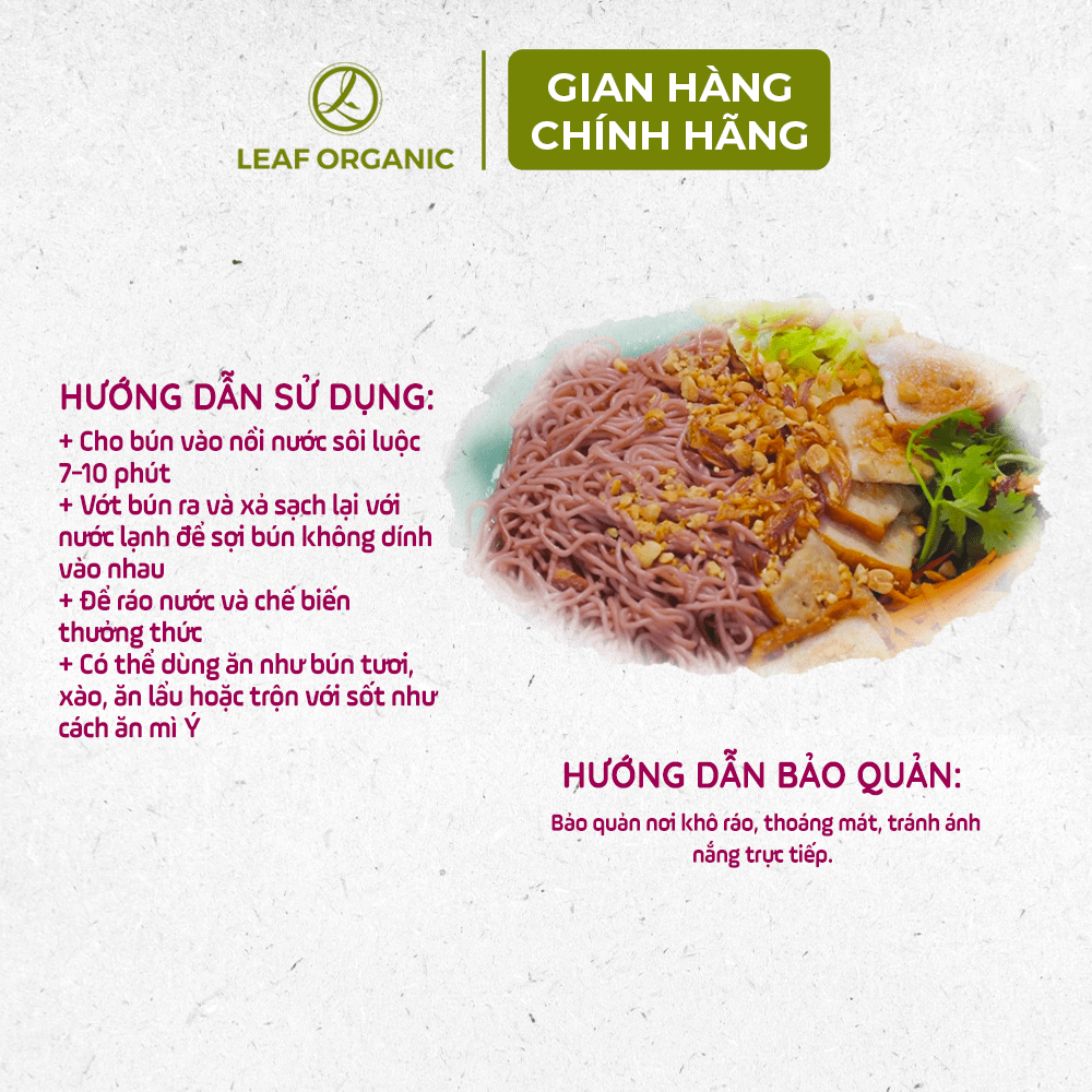 Bún gạo hữu cơ Hoa Sữa 250g Sợi mềm dai, không bị nhũn