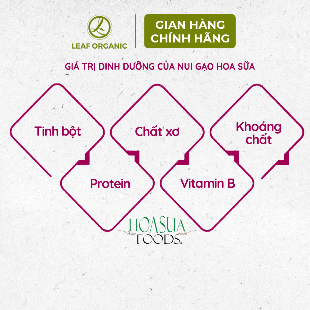 Nui gạo nhiều loại Hoa Sữa 500g