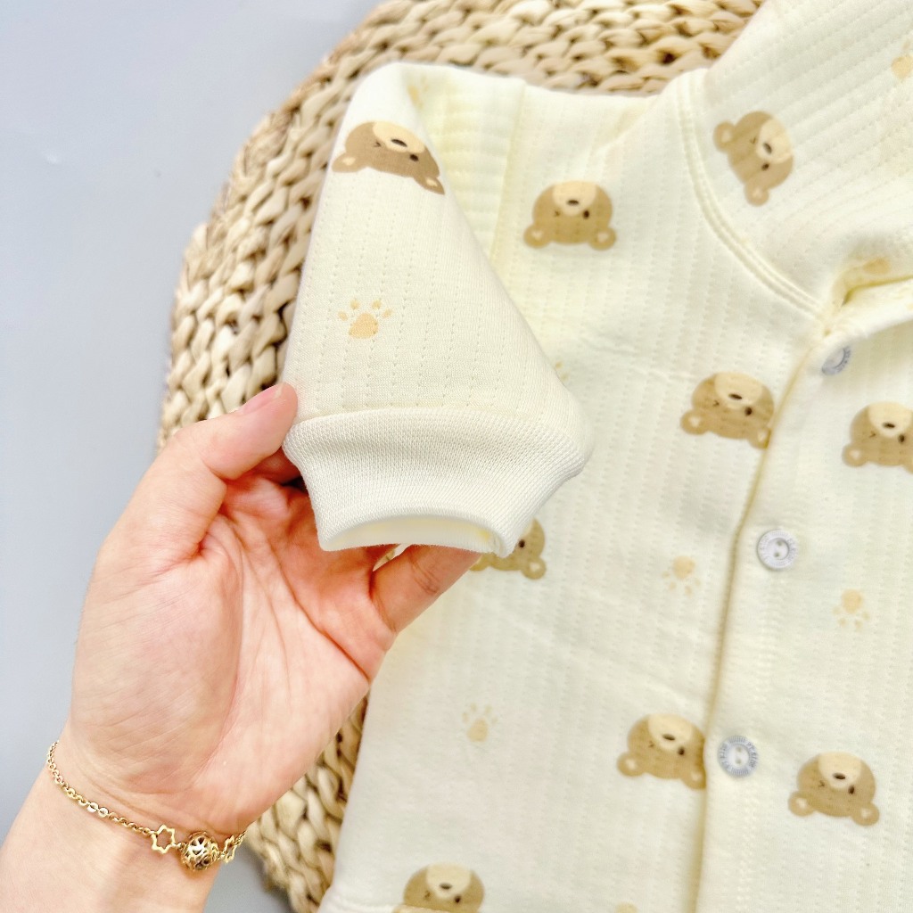 Áo Khoác Nỉ Trần Hàn Thu Đông Có Mũ Nhiều Hình Dễ Thương, Ấm Áp Cho Bé Từ 3-9kg