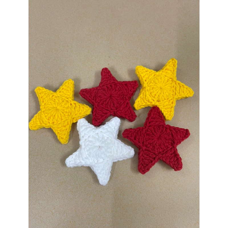Pin/ghim cài/móc khóa ngôi sao trang trí giáng sinh bằng len