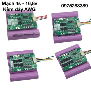 Mạch sạc xả và bảo vệ  4s - 16,8v có giắc cắm kèm dây AWG