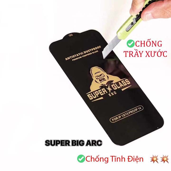 Cường lực Xiaomi Note 12, 12 Pro, 12 5G, 13, 13 Pro / Redmi 12 kingkong tĩnh điện