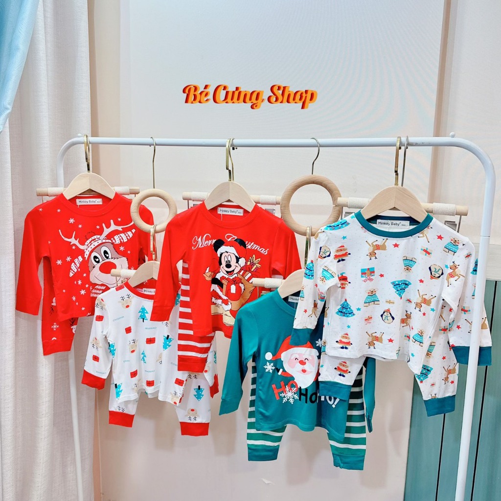 Đồ Giáng Sinh Cho Bé Trai, Bé Gái 💖 Bộ NOEL Minky Mom Chính Hãng Cho Bé Trai Bé Gái 💖 Chất Vải Co Giản Thấm Hút Mồ Hôi