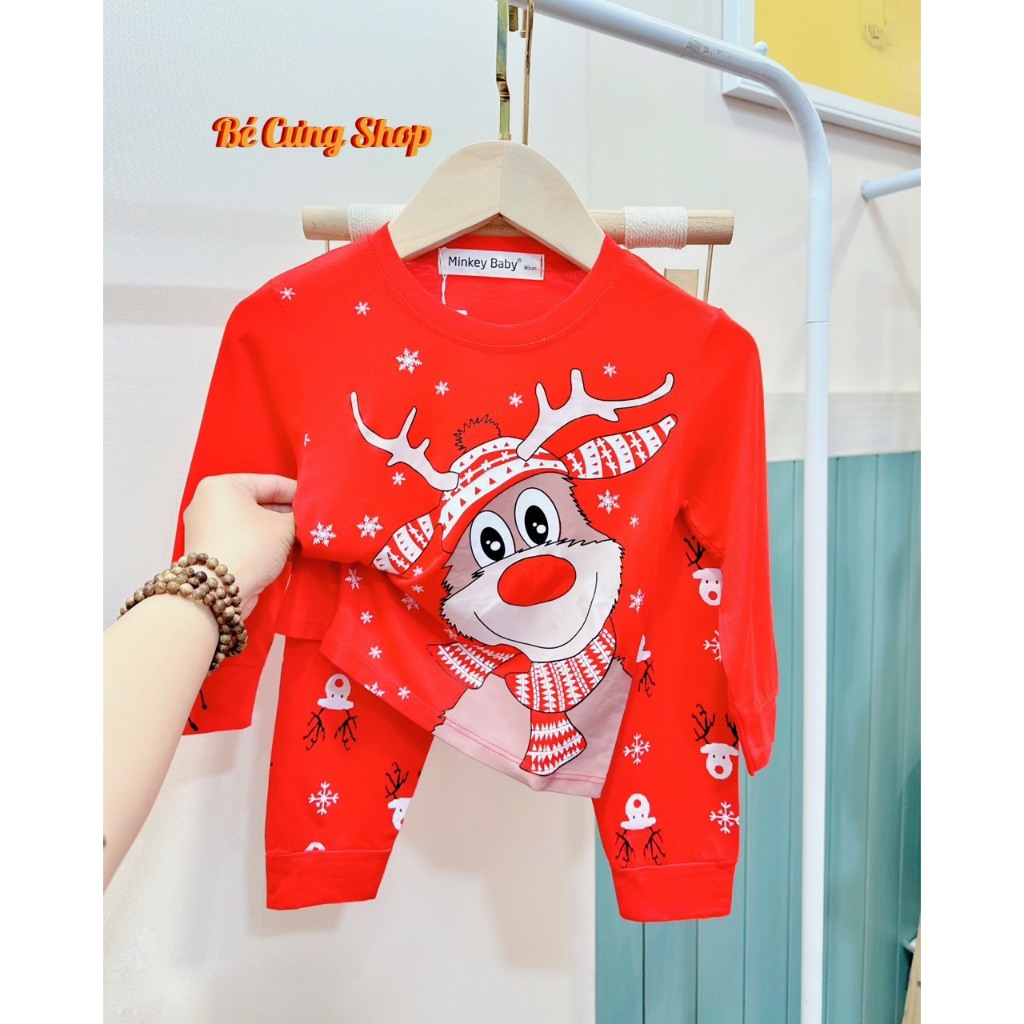 Đồ Giáng Sinh Cho Bé Trai, Bé Gái 💖 Bộ NOEL Minky Mom Chính Hãng Cho Bé Trai Bé Gái 💖 Chất Vải Co Giản Thấm Hút Mồ Hôi