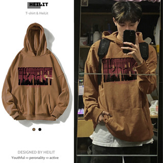 Áo Hoodie Nam In Họa Tiết Hình Đơn Giản HeiLit Chất Nỉ Bông Dày Dặn Form Mũ Rộng
