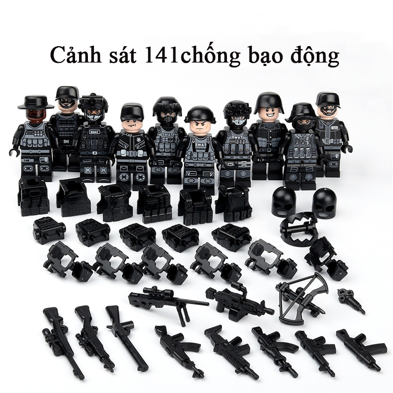 Mô hình đồ chơi lắp ráp mini figure nhân vật cảnh sát, đặc công rừng và lính đánh thuê KAVY (ngẫu nhiên 1 chiếc )