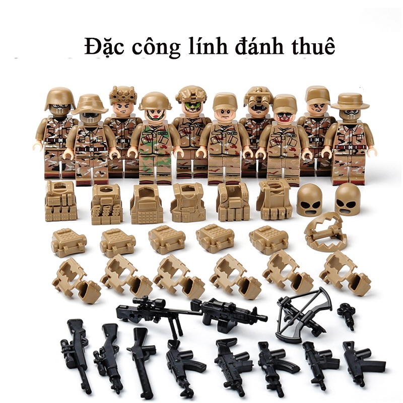 Mô hình đồ chơi lắp ráp mini figure nhân vật cảnh sát, đặc công rừng và lính đánh thuê KAVY (ngẫu nhiên 1 chiếc )