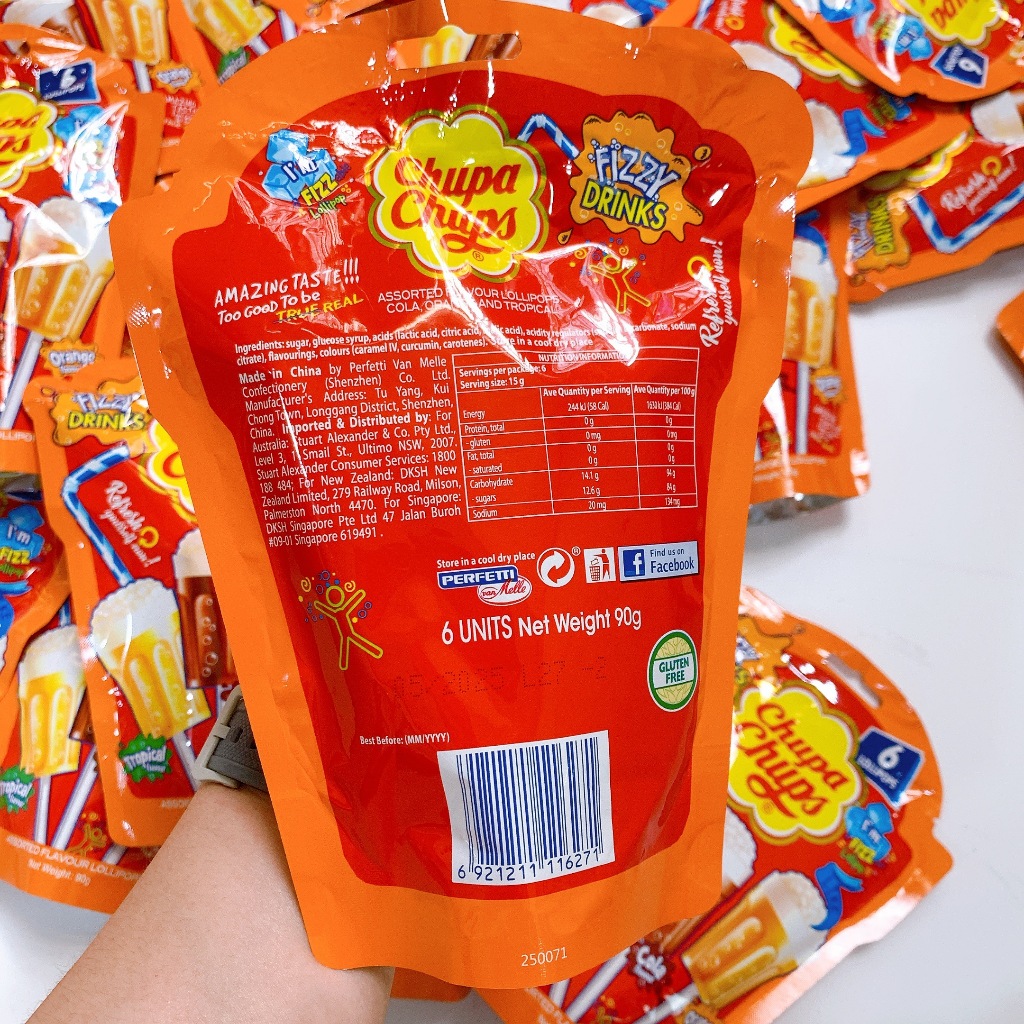 Kẹo Mút Chupa Chups Fizzy Drinks