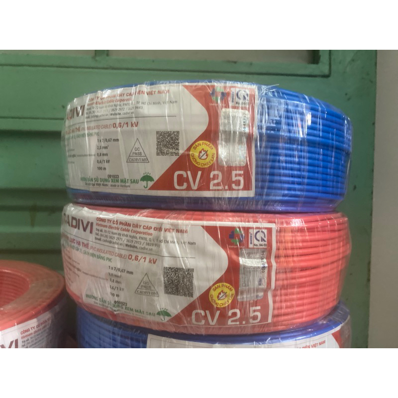 Dây điện Cadivi 2.5 đơn 7 sợi CV2.5