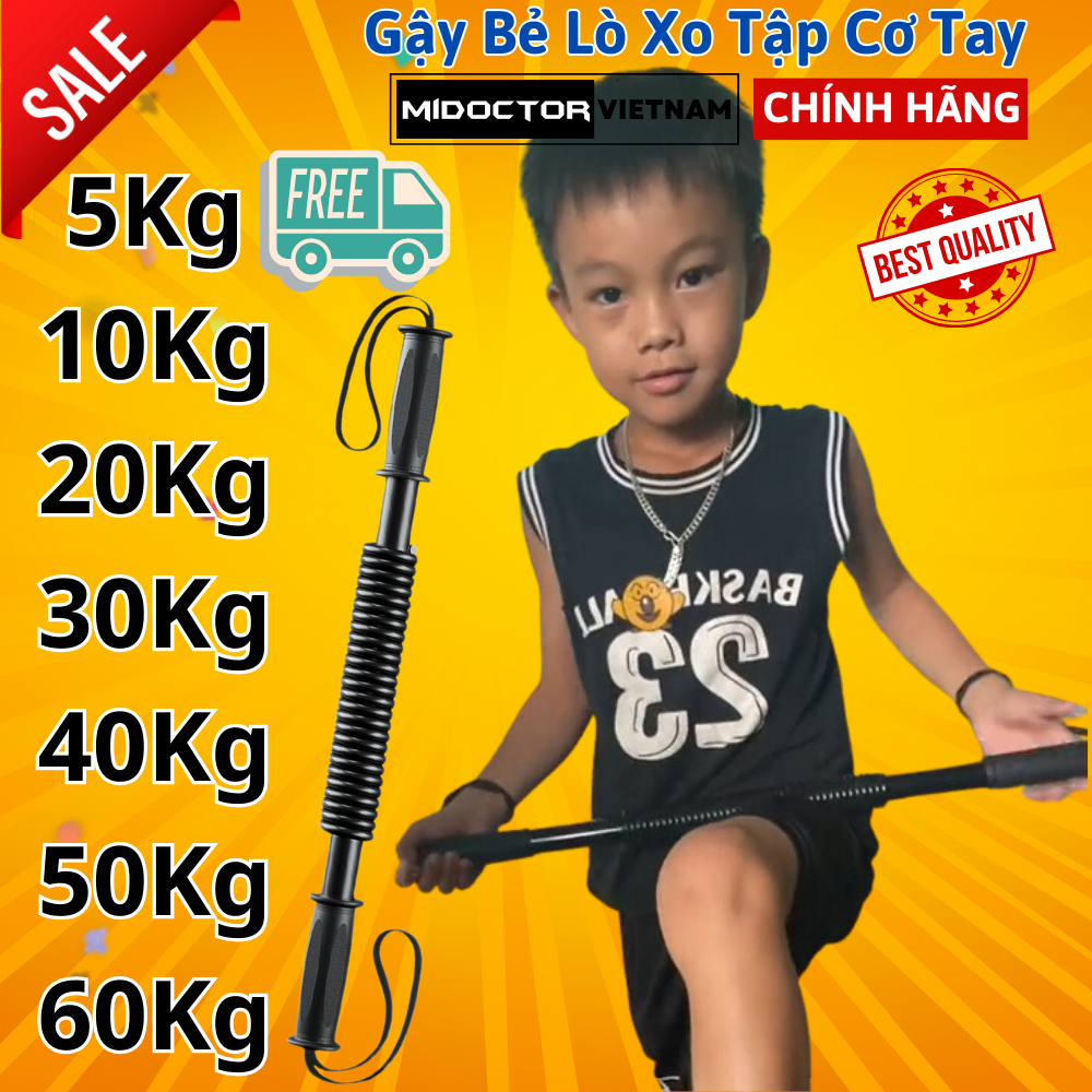 Combo Gậy Bẻ Lò Xo Cho Bé 5Kg 10kg 20kg 30kg 40kg 50kg 50kg 60kg Tập Cơ Tay Trẻ Em Người Lớn - Hãng miDoctor