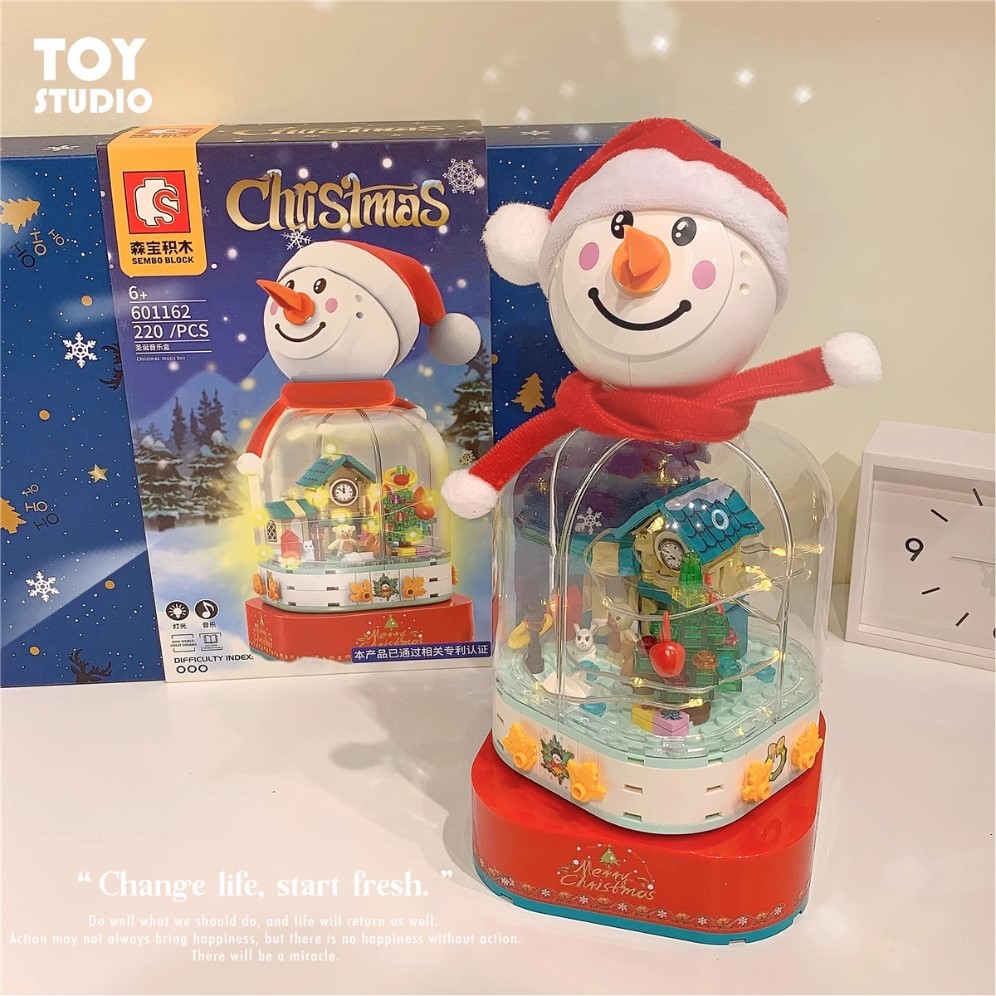 [Vui lòng nhắn tin shop trước khi đặt đơn] BỘ LEGO SNOW MAN MERRY CHRISTMAS CÓ ĐÈN NHẠC 3163