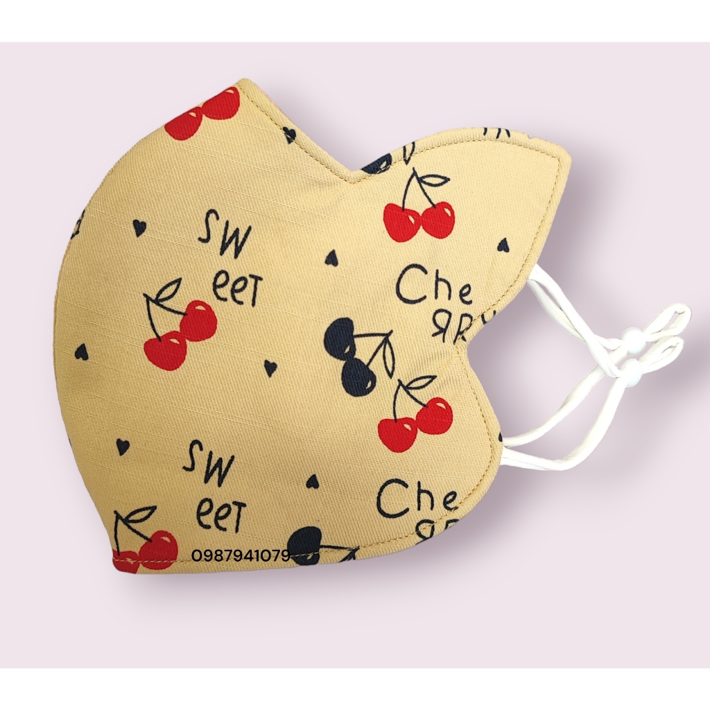 Khẩu trang chống nắng tai mèo 3 lớp, khẩu trang vải chống nắng cao cấp nhiều màu