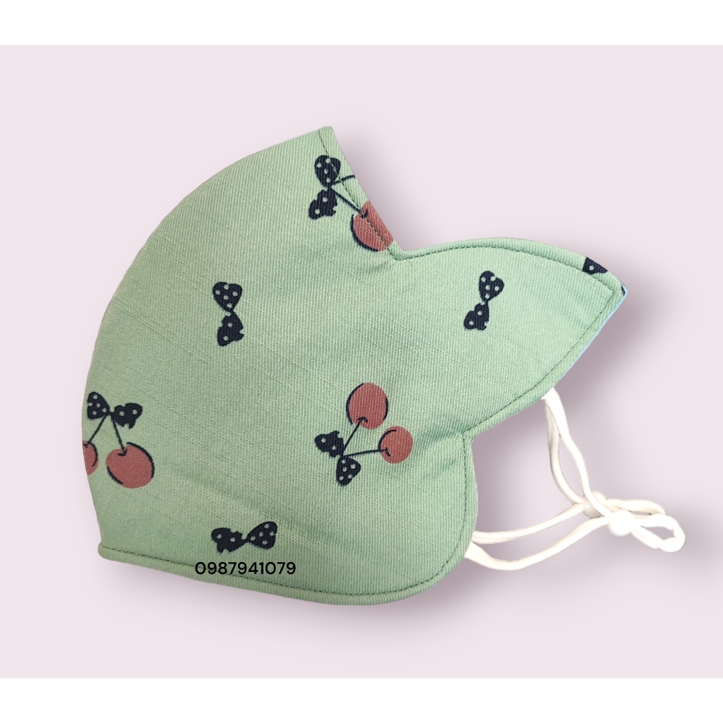 Khẩu trang chống nắng tai mèo 3 lớp, khẩu trang vải chống nắng cao cấp nhiều màu