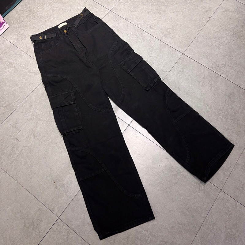 QUẦN JEANS TÚI HỘP DÂY VẢI - BLACK STRAPS