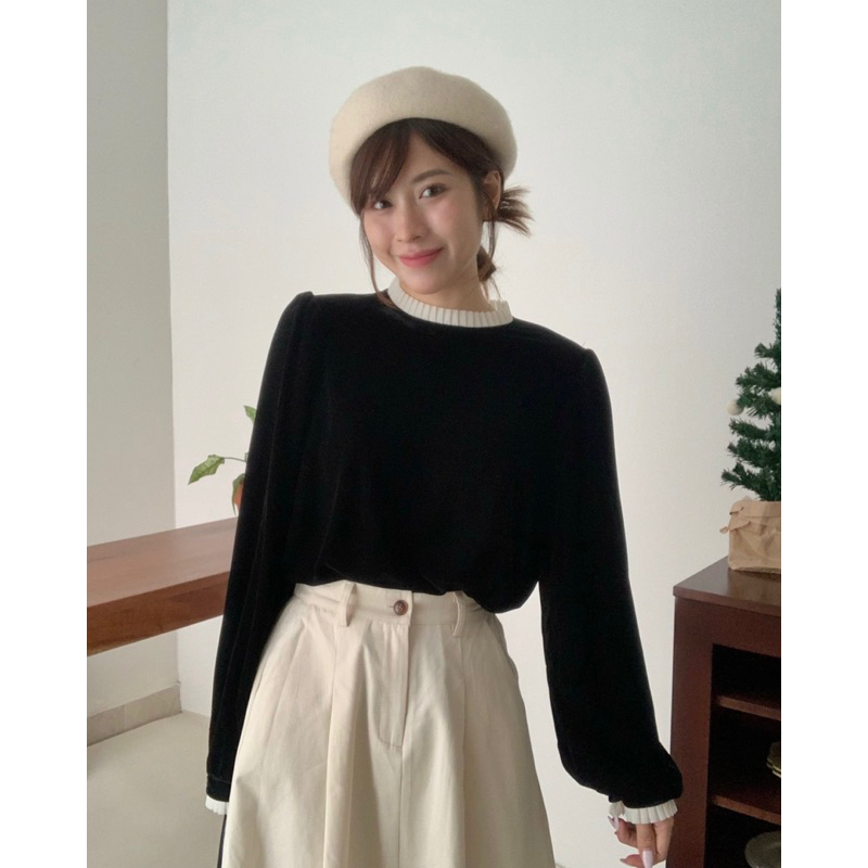 KAYY. Áo nhung cổ bèo _ A2867