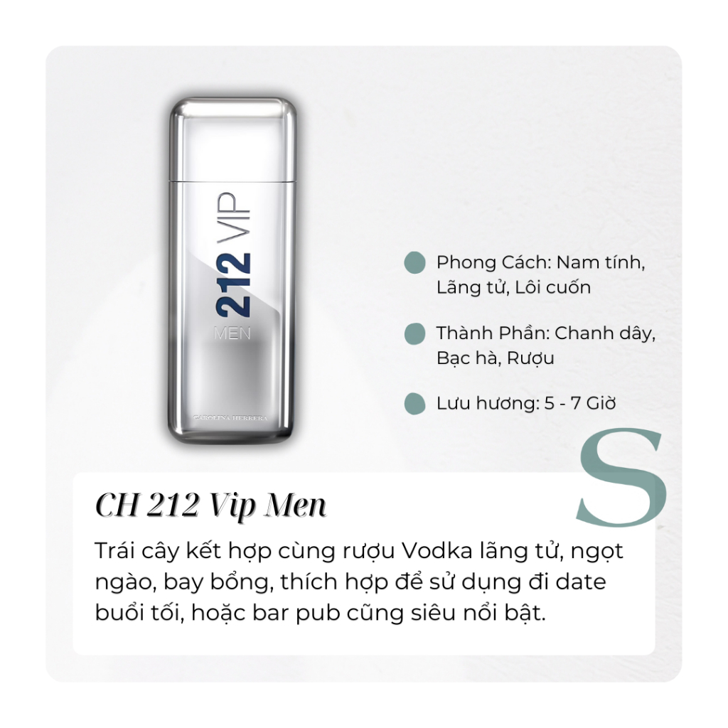Nước Hoa 212 VIP Men [Mẫu Thử]