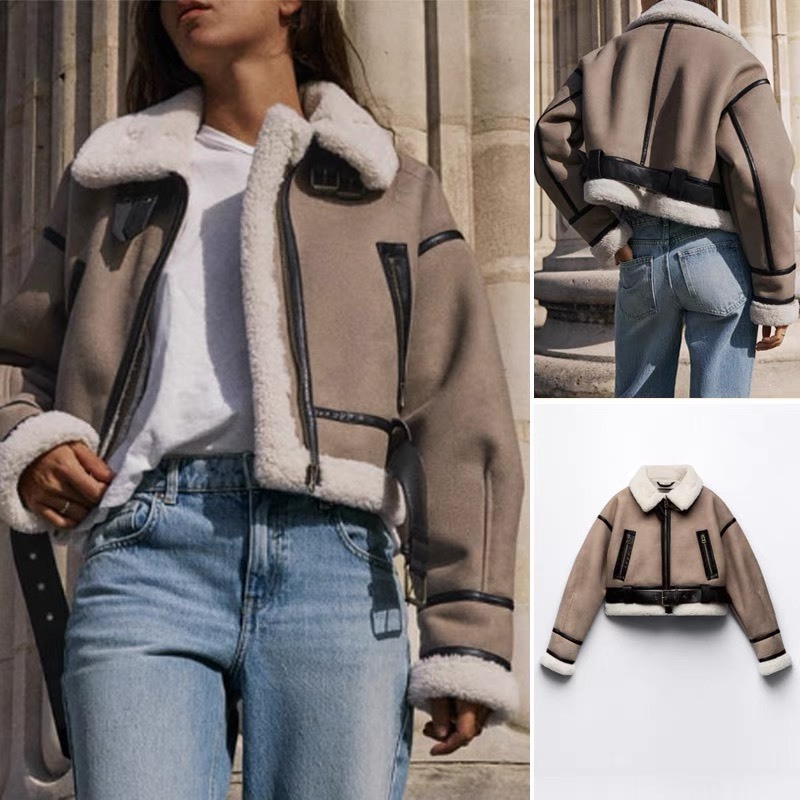 Áo khoác da lót lông cao cấp hàng new chuẩn zara xuất 2023