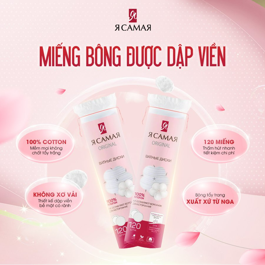 Bông Tẩy Trang Ya Samaya Cotton Pads 120 Miếng