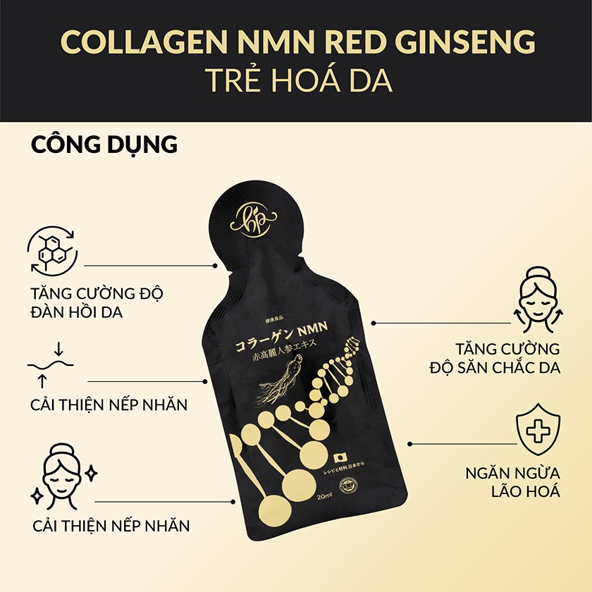 Collagen NMN Red Ginseng HUYỀN PHI  chính hãng làm đẹp da cải thiện nội tiết