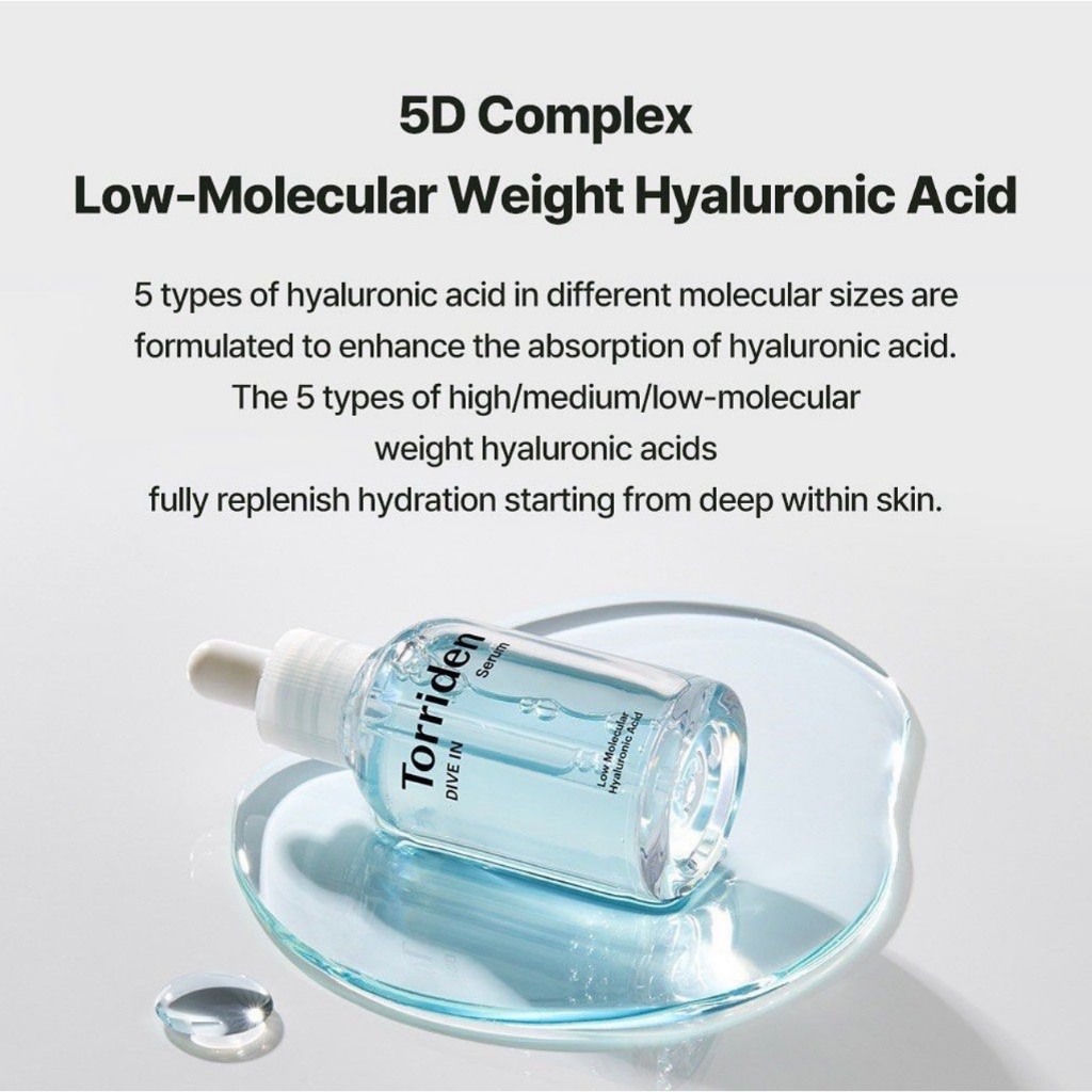 Serum Tinh Chất Torriden Dive In Low Molecular Hyaluronic Acid Serum 50ml Cấp Ẩm Chuyên Sâu Thẩm Thấu Nhanh