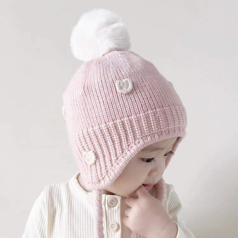 𝐌𝐞̣𝐁𝐨𝐛𝐊𝐞𝐦𝟖𝟔 -  Mũ len chụp tai cho bé, Mũ len lót vải cotton mềm mịn cho bé nhỏ, Mũ giữ ấm cho bé mùa đông