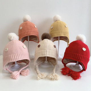 𝐌𝐞̣𝐁𝐨𝐛𝐊𝐞𝐦𝟖𝟔 -  Mũ len chụp tai cho bé, Mũ len lót vải cotton mềm mịn cho bé nhỏ, Mũ giữ ấm cho bé mùa đông