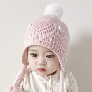 𝐌𝐞̣𝐁𝐨𝐛𝐊𝐞𝐦𝟖𝟔 -  Mũ len chụp tai cho bé, Mũ len lót vải cotton mềm mịn cho bé nhỏ, Mũ giữ ấm cho bé mùa đông