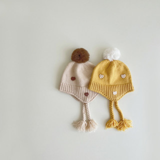 𝐌𝐞̣𝐁𝐨𝐛𝐊𝐞𝐦𝟖𝟔 -  Mũ len chụp tai cho bé, Mũ len lót vải cotton mềm mịn cho bé nhỏ, Mũ giữ ấm cho bé mùa đông