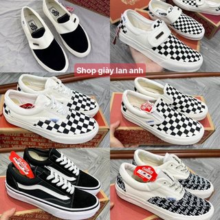 Giày Vans Nam Nữ, Giày thể thao Vans caro lười, Vans đen vault, Van Fog,Van caro buộc dây Thể Thao hàng Đẹp